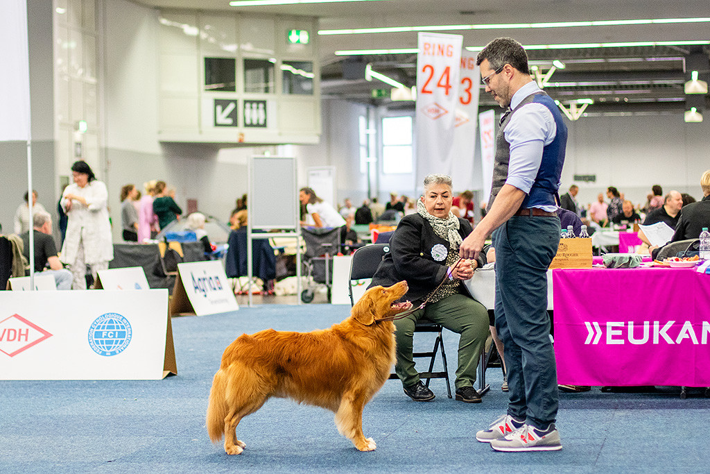 Edison steht vor dem Richtertisch, wo die Richterin ihren Bericht diktiert