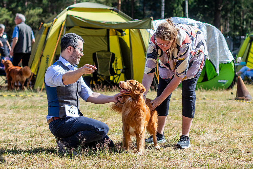 Newton wird von der Richterin abgetastet und lächelt dabei Stephan an