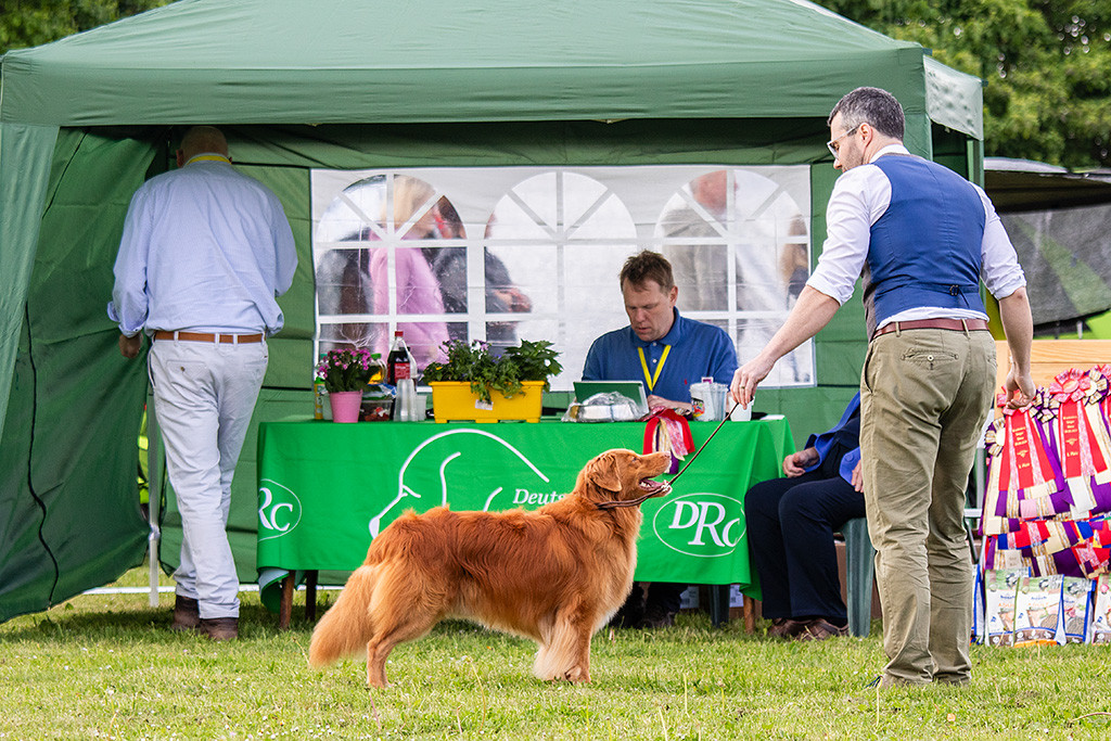 Edison steht vor dem Richtertisch und lächelnd dabei hoch zu Stephan