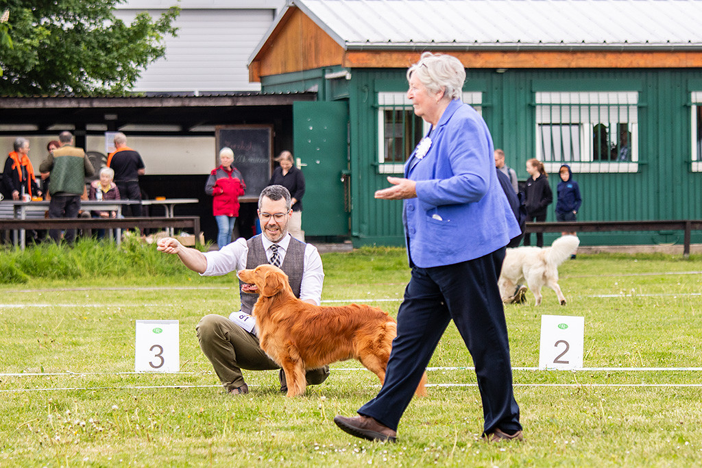 Newton steht seitlich im Profil, Stephan kniet dahinter, im Vordergrund läuft die Richterin an ihm vorbei